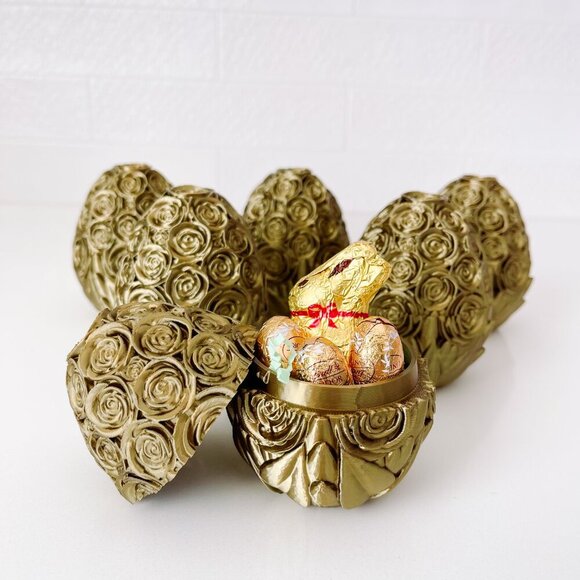 Rose-Covered Easter Eggs – Handcrafted Party Favors, Spring Decor, Wedding Gifts - Picture 3 of 9